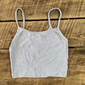 Juniors XS playboy crop tank